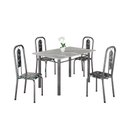 Ver imagem 2 de Conjunto de Mesa Tubular 120cm x 75cm Tampo Granito Topázio com 4 Cadeiras Lívia Prata/Preto