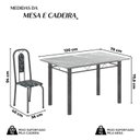Ver imagem 3 de Conjunto de Mesa Tubular 120cm x 75cm Tampo Granito Topázio com 4 Cadeiras Lívia Prata/Preto