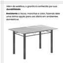 Ver mais imagens de Conjunto de Mesa Tubular 120cm x 75cm Tampo Granito Topázio com 4 Cadeiras Lívia Prata/Preto
