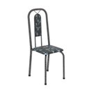 Ver imagem 5 de Conjunto de Mesa Tubular 120cm x 75cm Tampo Granito Topázio com 4 Cadeiras Lívia Prata/Preto