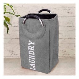 Cesto Organizador Bolsa Dobrável com Alça Cinza - 7