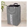 Cesto Organizador Bolsa Dobrável com Alça Cinza - 7