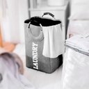 Ver imagem 3 de Cesto Organizador Bolsa Dobrável com Alça Cinza