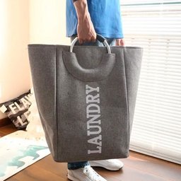 Cesto Organizador Bolsa Dobrável com Alça Cinza - 10