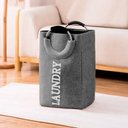 Ver imagem 2 de Cesto Organizador Bolsa Dobrável com Alça Cinza