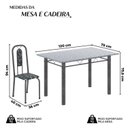 Ver imagem 3 de Conjunto de Mesa Tubular 120cm x 75cm Tampo Granito Ocre com 4 Cadeiras Lívia Prata/Preto