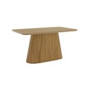 Ver imagem 2 de Mesa Olívia para 6 Lugares Tampo 160cm com Vidro Canto Arredondado Marrom/Nature