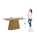 Ver imagem 3 de Mesa Olívia para 6 Lugares Tampo 160cm com Vidro Canto Arredondado Marrom/Nature