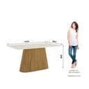 Ver imagem 3 de Mesa Olívia para 6 Lugares Tampo 160cm com Vidro Canto Reto Bege/Nature/Off White