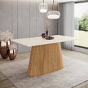 Ver imagem 1 de Mesa Olívia para 6 Lugares Tampo 160cm Canto Reto Bege/Nature/Off White