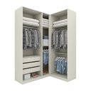 Ver imagem 4 de Guarda Roupa Modulado de Canto 5 Portas 3 Gavetas Seletto Areia/Jequitibá Marrom