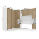 Ver imagem 3 de Guarda Roupa Casal Modulado 5 Peças com Cabeceira 5 Portas 3 Gavetas Seletto Areia/Jequitibá Marrom