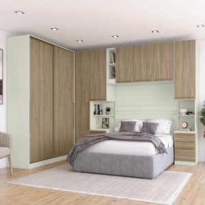 Guarda-roupa Modulado de Canto 5 Portas 3 Gavetas Seletto