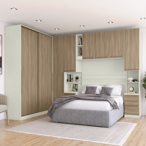 Guarda-roupa Modulado de Canto 5 Portas 3 Gavetas Seletto