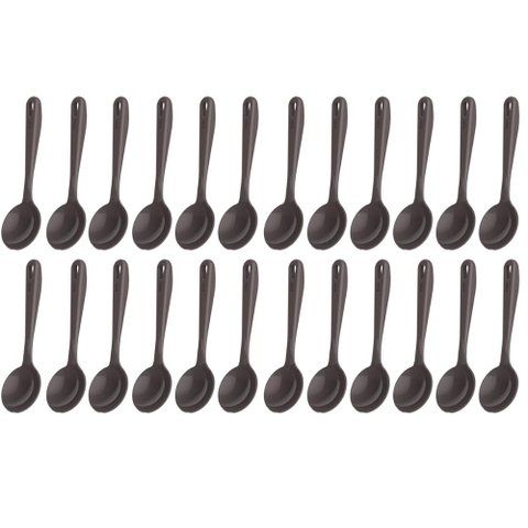 Kit 24 Conchas Nylon 32cm Cinza Molho Sopa Feijão Cozinha Kitch Crippa Tornado