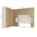 Ver imagem 3 de Guarda Roupa Casal Modulado 5 Peças com Cabeceira 9 Portas 9 Gavetas Areia/Jequitibá Marrom