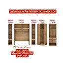 Ver imagem 4 de Guarda Roupa Casal Safira 9 Portas de Bater 5 Gavetas MDF Corrediças Telescópicas Cumaru-Fendi