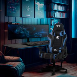 Cadeira Gamer Ergonômica Blackhawk, Elg, Ch05bkbl, Inclinação até 180º e 140kg, Preto e Azul - 8