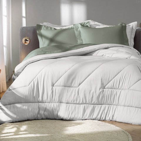 Edredom Queen Altenburg Liso Cetim 300 Fios Branco