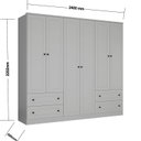 Ver imagem 4 de Guarda-Roupa Casal 6 Portas 4 Gavetas Fort Branco