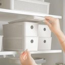 Ver imagem 2 de Tampa para Cesto Flow 3l Bege 27x12x1,3cm Caixa Organizadora ou Bandeja Decorativa