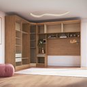 Ver imagem 5 de Guarda-Roupa Modulado Casal 3 Peças com 2 Portas de Correr, 7 de Bater e 3 Gavetas Infinity Marrom/Cedro/Duna