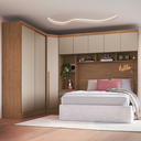 Ver imagem 1 de Guarda-Roupa Modulado Casal 3 Peças com 2 Portas de Correr, 7 de Bater e 3 Gavetas Infinity Marrom/Cedro/Duna