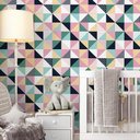Ver imagem 1 de Papel de Parede Abstrato Mod - 375 Triângulos Coloridos-60x300cm