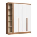 Ver imagem 5 de Guarda-Roupa Modulado Casal 10 Portas 3 Gavetas Marrom/Cedro/Branco