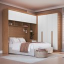 Ver imagem 1 de Guarda-Roupa Modulado Casal 10 Portas 3 Gavetas Marrom/Cedro/Branco