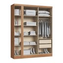 Ver imagem 6 de Guarda-Roupa Modulado Casal 10 Portas 3 Gavetas Marrom/Cedro/Branco