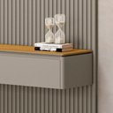 Ver mais imagens de Painel Ripado para TV até 80 Polegadas com LED MDF 297CMX250CM Modular Cinza Tauari/Gris Fosco