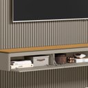 Ver imagem 6 de Painel Ripado para TV até 80 Polegadas com LED MDF 297CMX250CM Modular Cinza Tauari/Gris Fosco