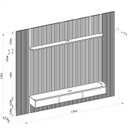 Ver imagem 4 de Painel Ripado para TV até 80 Polegadas com LED MDF 297CMX250CM Modular Cinza Tauari/Gris Fosco