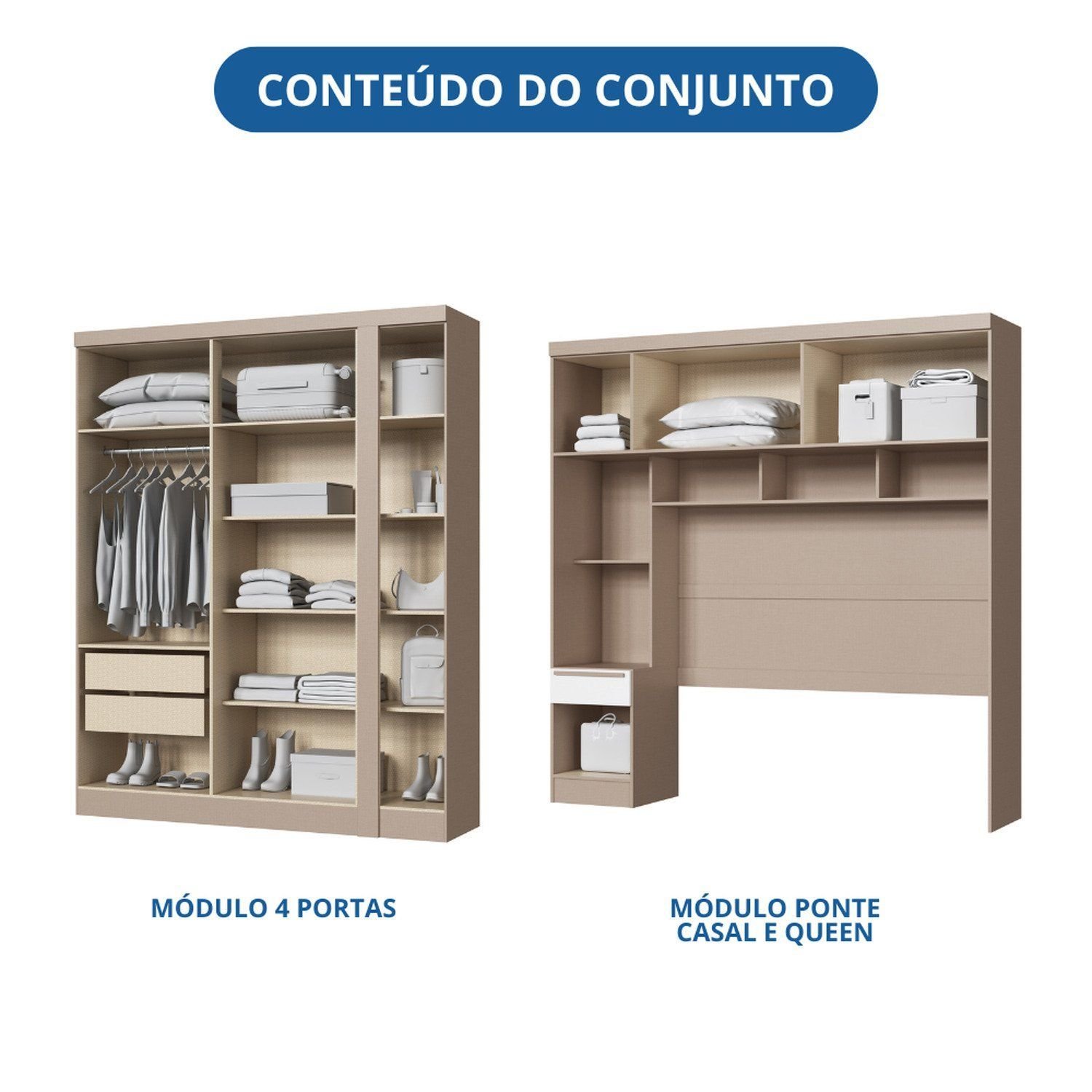 Guarda-roupa Modulado Casal 10 Portas 3 Gavetas - 12
