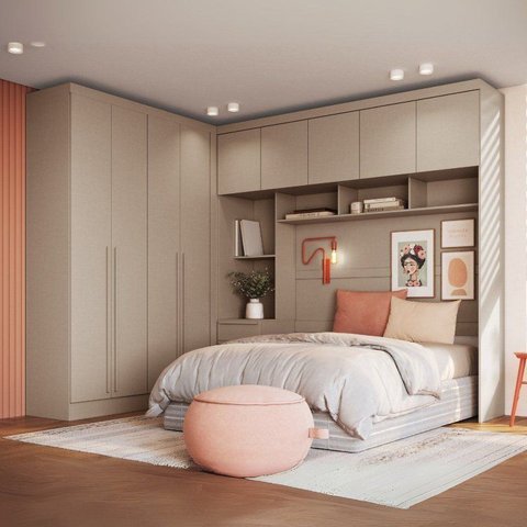 Guarda-Roupa Modulado Casal 10 Portas 3 Gavetas Marrom/Duna
