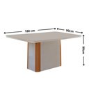 Ver imagem 4 de Mesa de Jantar Isadora 180cm Tampo MDF Vidro Canto Copo com 6 Cadeiras Lorena