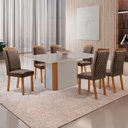 Ver imagem 2 de Mesa de Jantar Isadora 180cm Tampo MDF Vidro Canto Copo com 6 Cadeiras Lorena