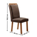 Ver imagem 3 de Mesa de Jantar Isadora 180cm Tampo MDF Vidro Canto Copo com 6 Cadeiras Lorena