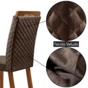 Ver imagem 5 de Mesa de Jantar Isadora 180cm Tampo MDF Vidro Canto Copo com 6 Cadeiras Lorena