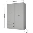 Ver imagem 4 de Guarda-roupa 4 Portas 2 Gavetas Fort