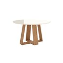 Ver imagem 2 de Mesa Lins para 6 Lugares Tampo de 140cm Redonda com Vidro Bege/Nature/Off White