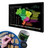 Quadro Raspadinha Mapa Brasil 93X63 - Com Moldura - 2
