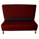 Ver imagem 1 de Cabeceira e Recamier Iza para Cama Box Casal Queen 1.60 - Suede - Sv Decor: Marsala