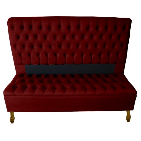 Cabeceira e Recamier Iza para Cama Box Casal Queen 1.60 - Suede - Sv Decor: Marsala