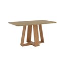 Ver imagem 2 de Mesa Lins para 6 Lugares Tampo de 160cm Canto Arredondado com Vidro Marrom/Nature