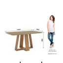 Ver imagem 3 de Mesa Lins para 6 Lugares Tampo de 160cm Canto Arredondado com Vidro Marrom/Nature