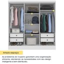 Ver imagem 4 de Quarto Casal Completo Guarda-Roupa Munique Cama Mônaco e Cômoda Istambul Espresso Móveis Branco/Neve