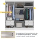 Ver imagem 6 de Quarto Casal Completo Guarda-Roupa Munique Cama Mônaco e Cômoda Istambul Espresso Móveis Branco/Neve