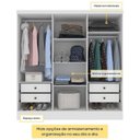 Ver imagem 5 de Quarto Casal Completo Guarda-Roupa Munique Cama Mônaco e Cômoda Istambul Espresso Móveis Branco/Neve